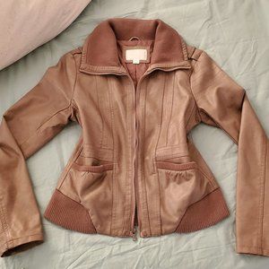 Light brown faux leather jacket
